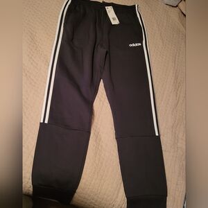 NWT Adidas Carbon White Dtriped Joggers Mens Size Large
